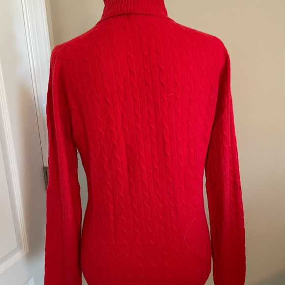 J Crew Women's Cashmere Cable knit Turtleneck, M - Picture 4 of 12